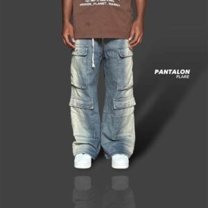 Pentalon cargo flare